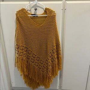 Forever 21 Golden Crochet Poncho